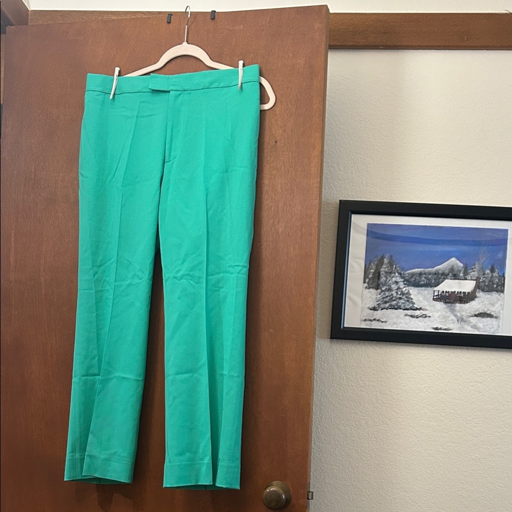St. John Vibrant Green Straight Leg Pants